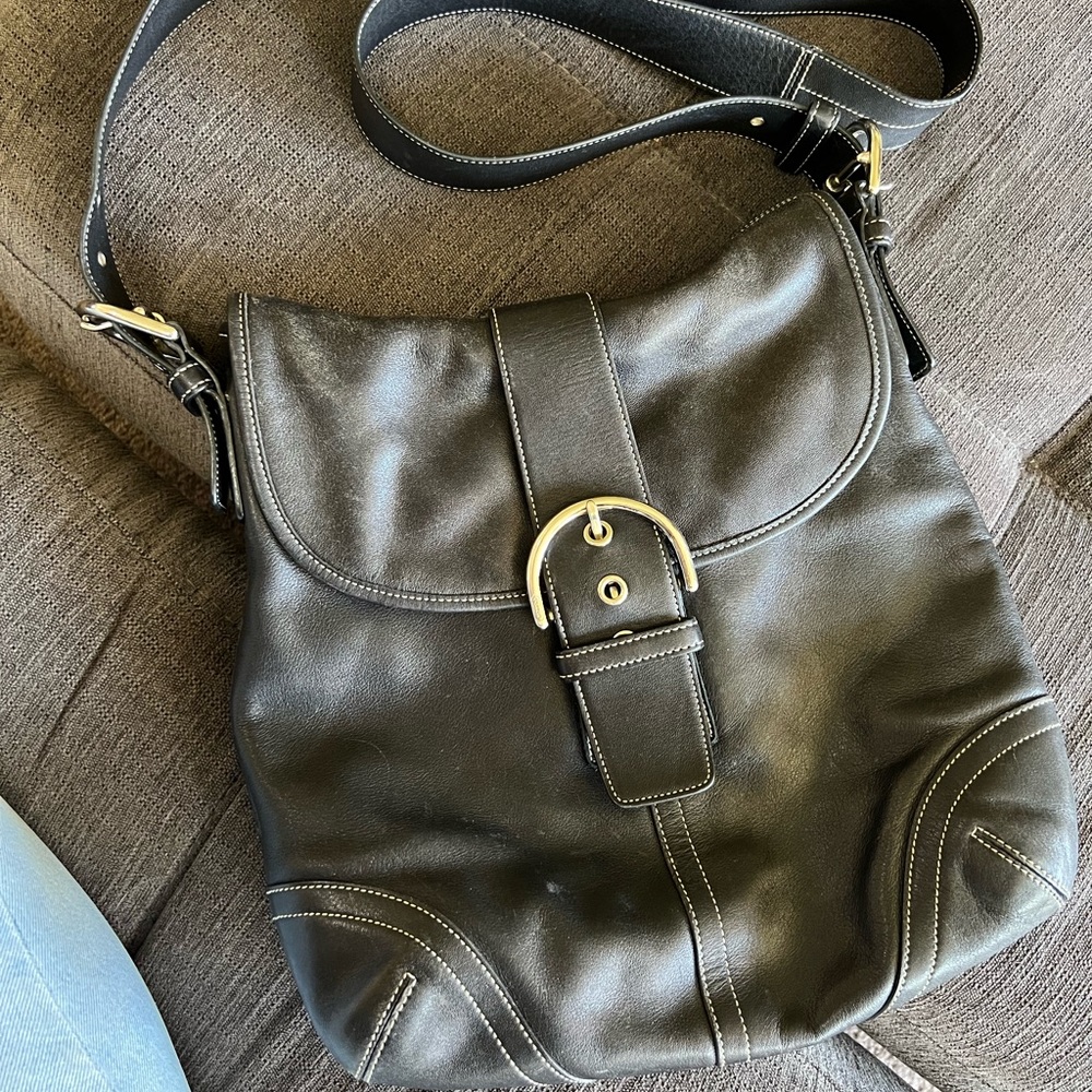 Black Vintage Coach Purse- Silver buckles